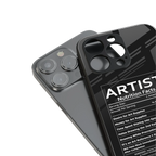 artist nutrition facts back phone cover | glass case for iphone 16 plus