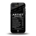 artist nutrition facts back phone cover | glass case for iphone 16e