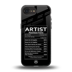 artist nutrition facts back phone cover | glass case for iphone 16e