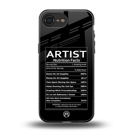 artist nutrition facts back phone cover | glass case for iphone 16e