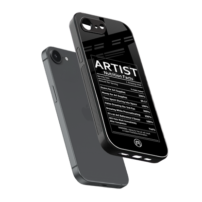 artist nutrition facts back phone cover | glass case for iphone 16e