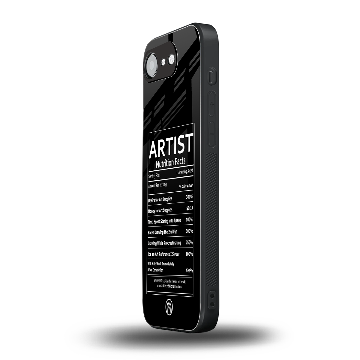 artist nutrition facts back phone cover | glass case for iphone 16e