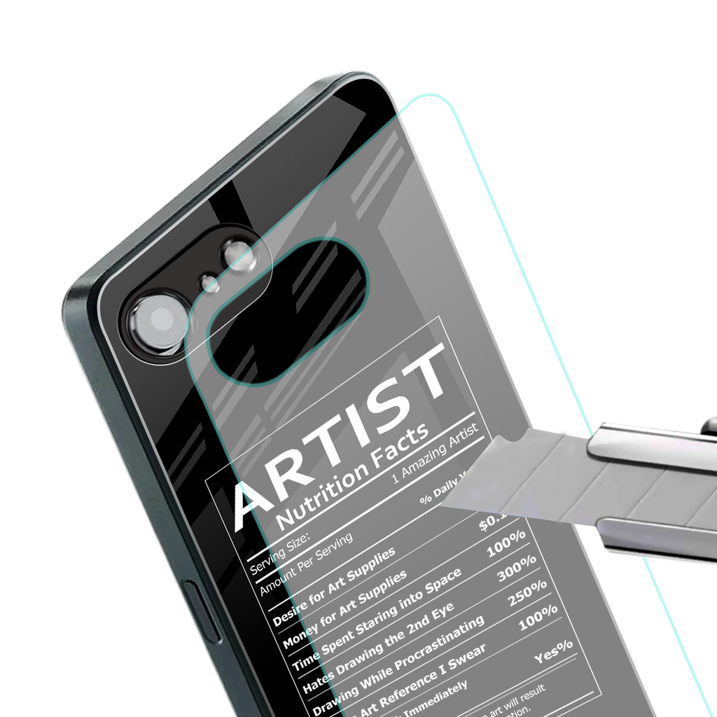 artist nutrition facts back phone cover | glass case for iphone 16e