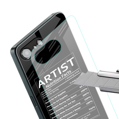 artist nutrition facts back phone cover | glass case for iphone 16e