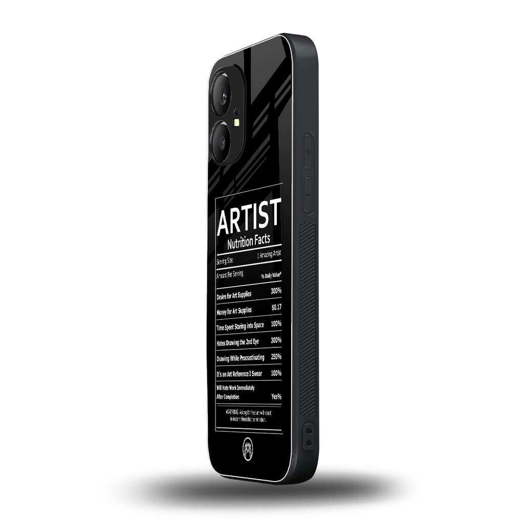 artist nutrition facts back phone cover | glass case for nothing phone 1