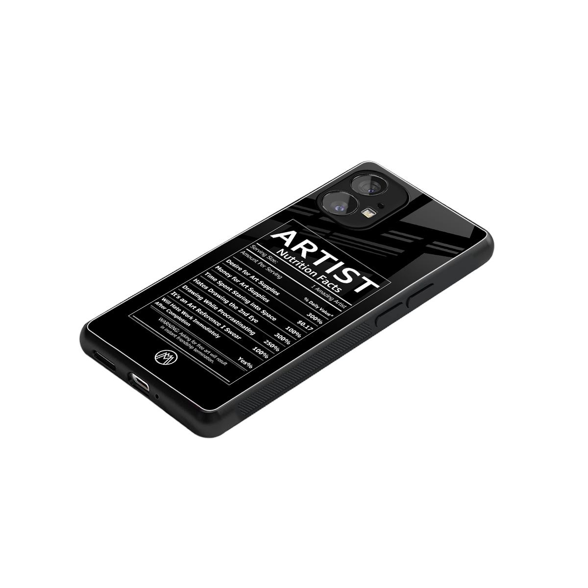 artist nutrition facts back phone cover | glass case for nothing phone 1