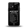 artist nutrition facts back phone cover | glass case for nothing phone 2