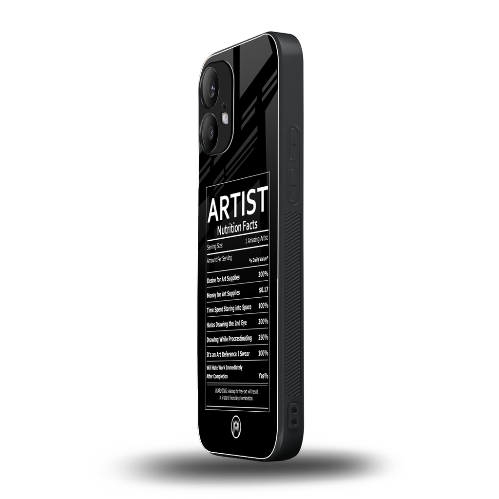 artist nutrition facts back phone cover | glass case for nothing phone 2