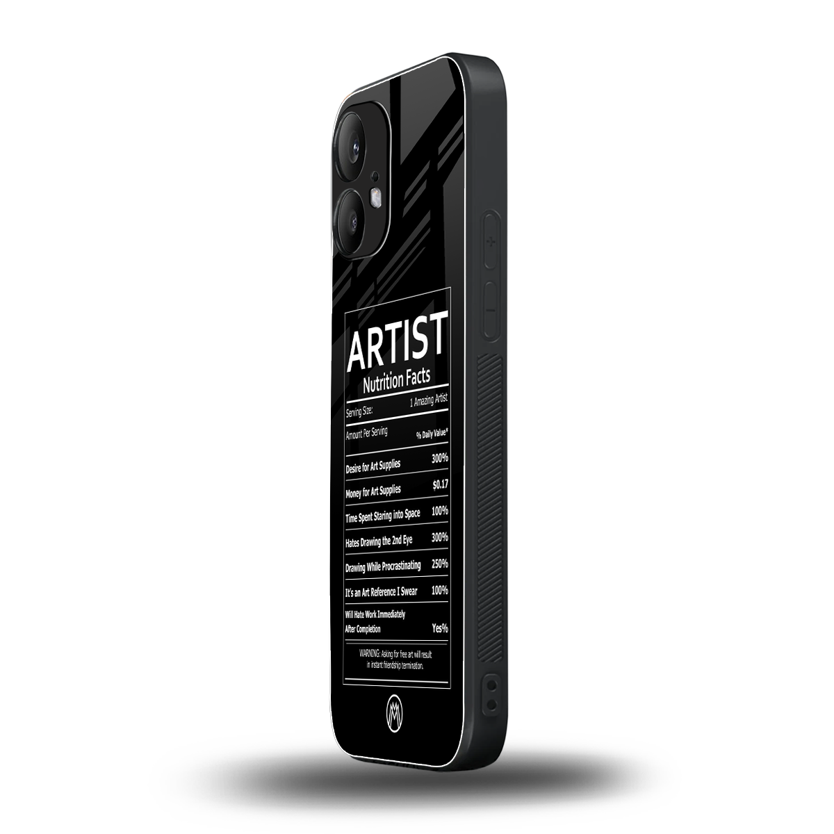 artist nutrition facts back phone cover | glass case for nothing phone 2