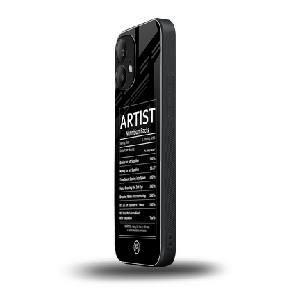 artist nutrition facts back phone cover | glass case for nothing phone 2