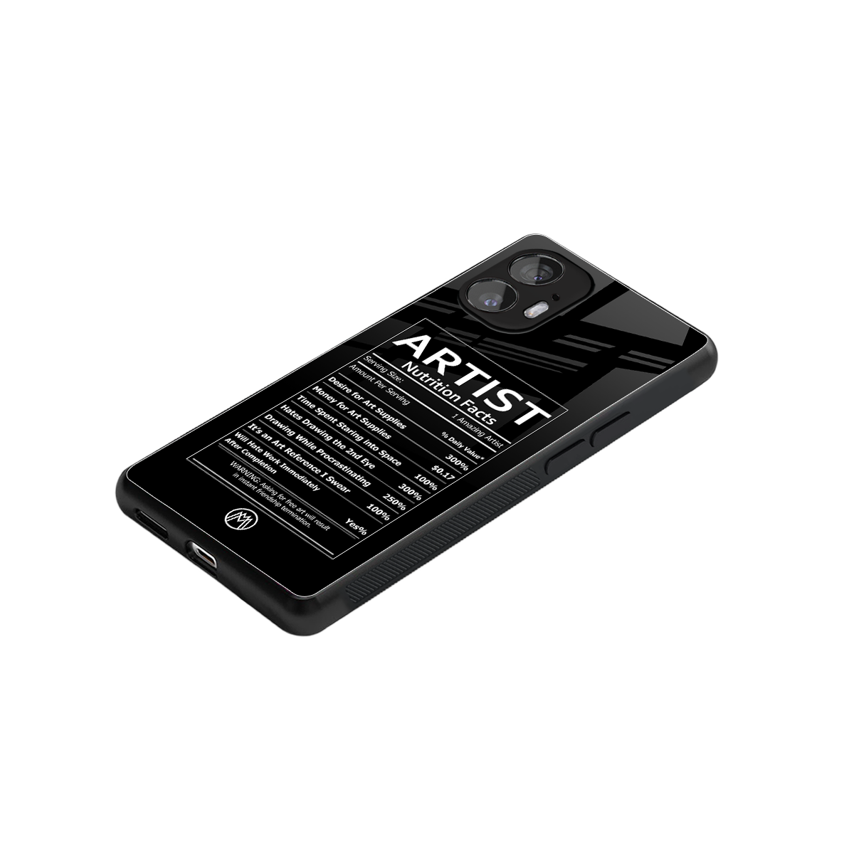 artist nutrition facts back phone cover | glass case for nothing phone 2