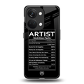 artist nutrition facts back phone cover | glass case for oneplus nord 3
