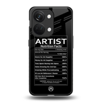 artist nutrition facts back phone cover | glass case for oneplus nord 3