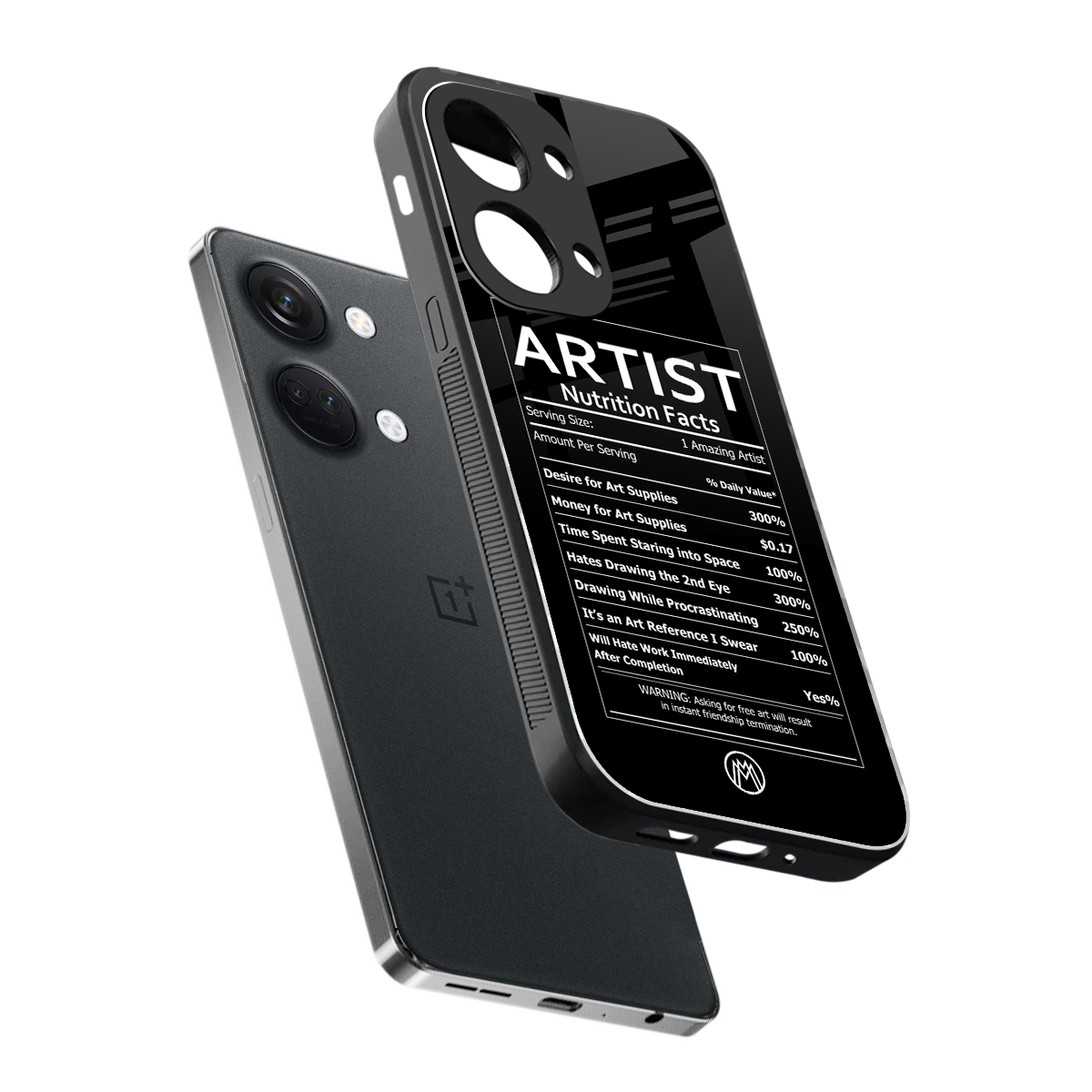 artist nutrition facts back phone cover | glass case for oneplus nord 3