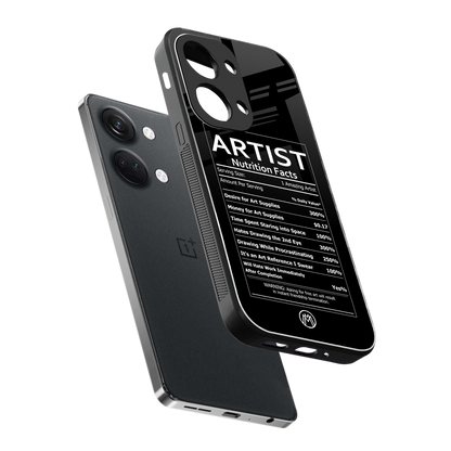 artist nutrition facts back phone cover | glass case for oneplus nord 3