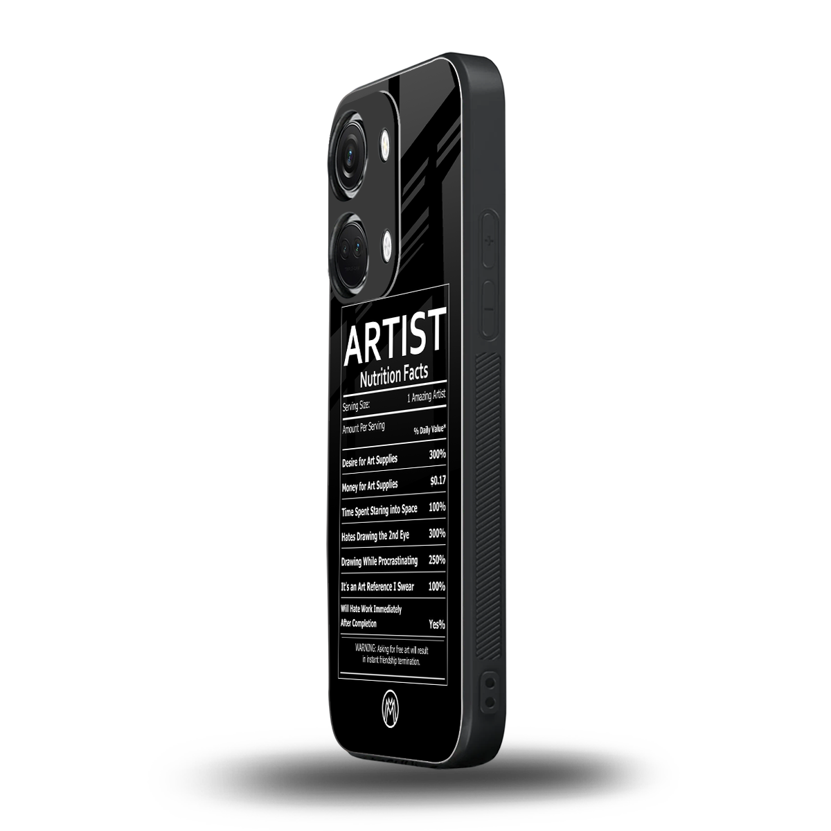 artist nutrition facts back phone cover | glass case for oneplus nord 3