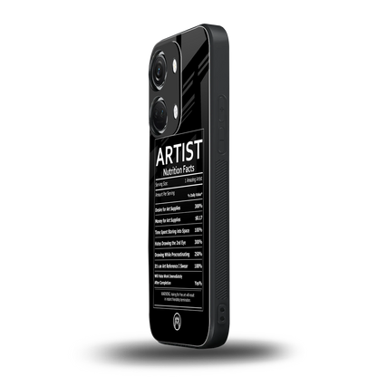 artist nutrition facts back phone cover | glass case for oneplus nord 3