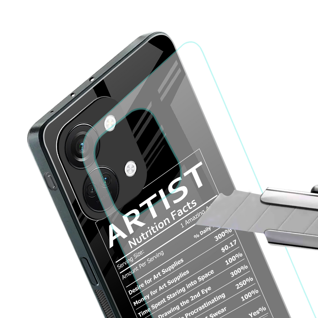 artist nutrition facts back phone cover | glass case for oneplus nord 3