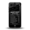 artist nutrition facts back phone cover | glass case for oneplus nord 4