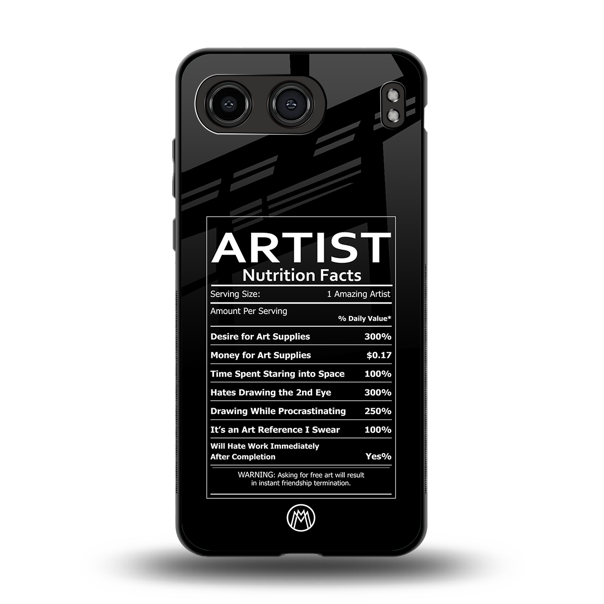 artist nutrition facts back phone cover | glass case for oneplus nord 4