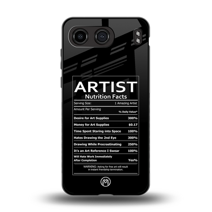 artist nutrition facts back phone cover | glass case for oneplus nord 4