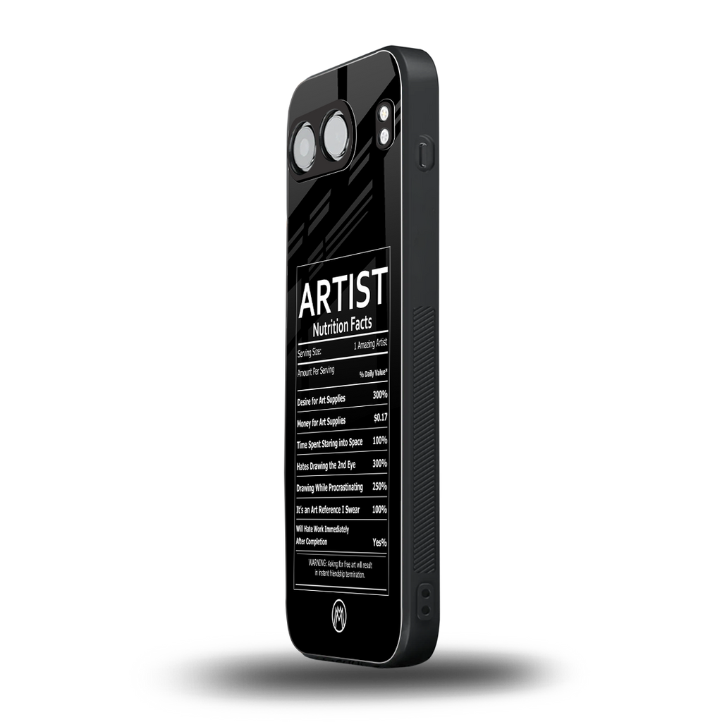 artist nutrition facts back phone cover | glass case for oneplus nord 4