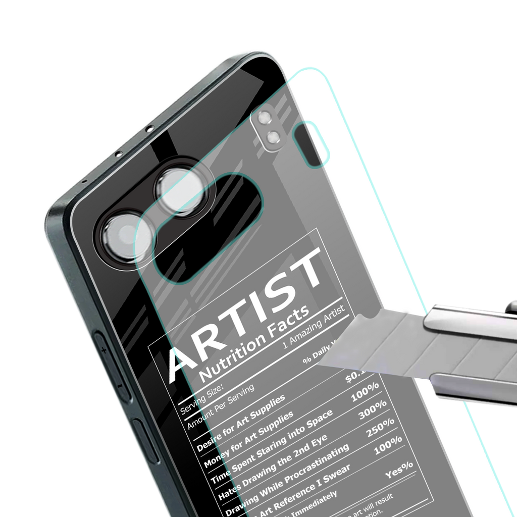 artist nutrition facts back phone cover | glass case for oneplus nord 4