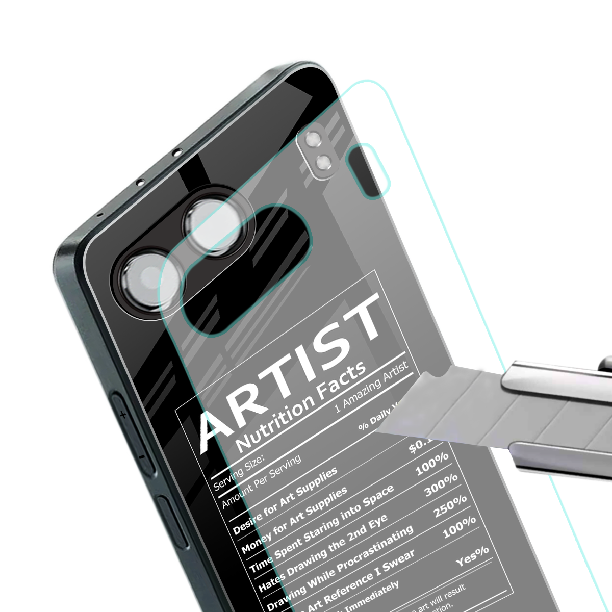 artist nutrition facts back phone cover | glass case for oneplus nord 4