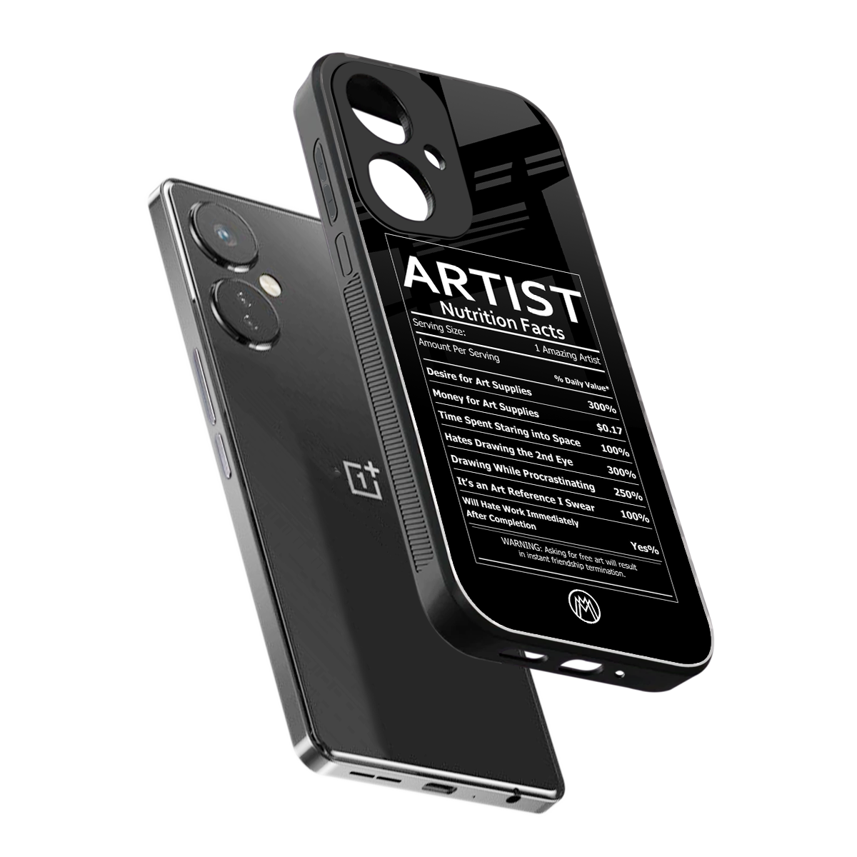 artist nutrition facts back phone cover | glass case for oneplus nord ce 3