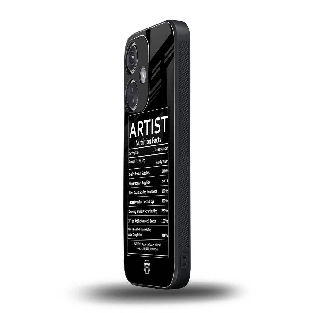 artist nutrition facts back phone cover | glass case for oneplus nord ce 3