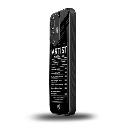 artist nutrition facts back phone cover | glass case for oneplus nord ce 3
