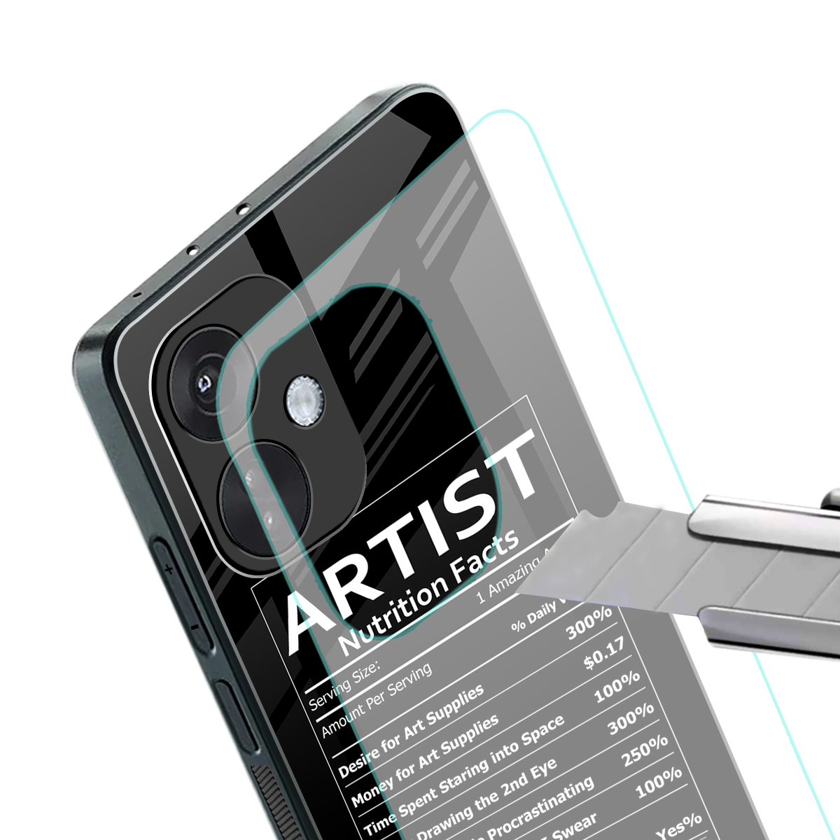 artist nutrition facts back phone cover | glass case for oneplus nord ce 3