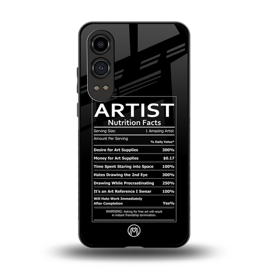artist nutrition facts back phone cover | glass case for oneplus nord ce 4 lite