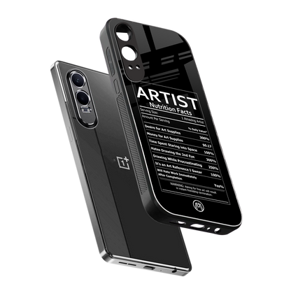 artist nutrition facts back phone cover | glass case for oneplus nord ce 4 lite