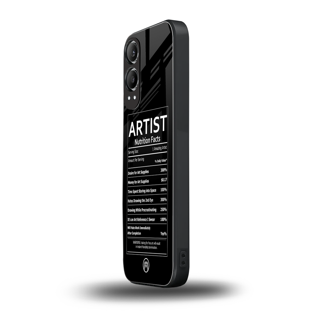 artist nutrition facts back phone cover | glass case for oneplus nord ce 4 lite