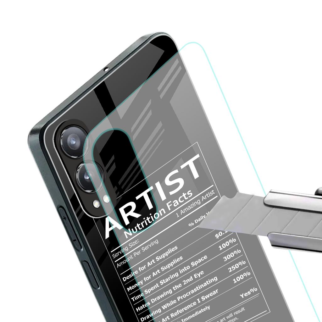artist nutrition facts back phone cover | glass case for oneplus nord ce 4 lite
