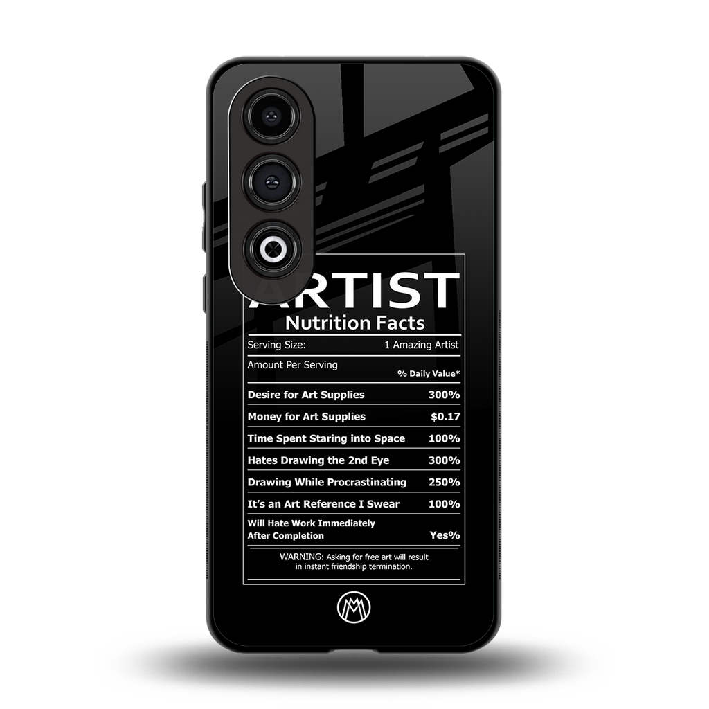 artist nutrition facts back phone cover | glass case for oneplus nord ce 4