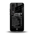artist nutrition facts back phone cover | glass case for oneplus nord ce 4