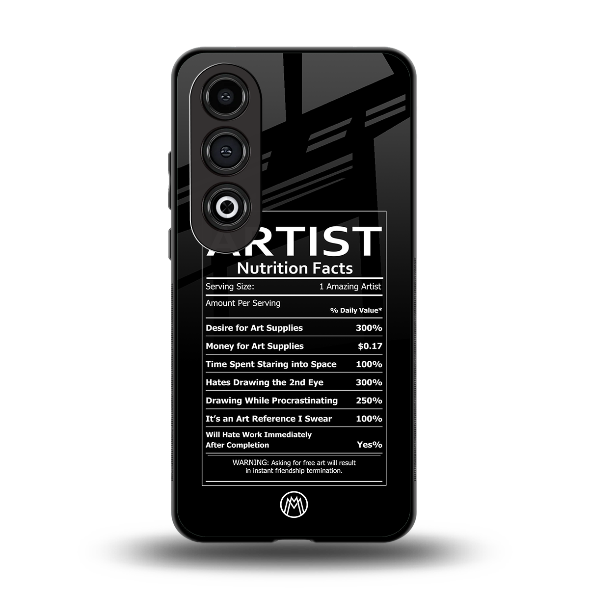 artist nutrition facts back phone cover | glass case for oneplus nord ce 4
