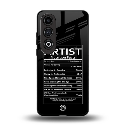 artist nutrition facts back phone cover | glass case for oneplus nord ce 4