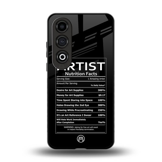 artist nutrition facts back phone cover | glass case for oneplus nord ce 4