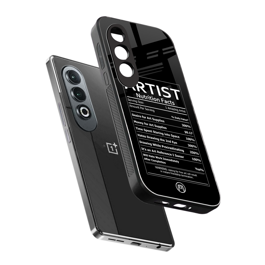 artist nutrition facts back phone cover | glass case for oneplus nord ce 4