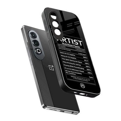 artist nutrition facts back phone cover | glass case for oneplus nord ce 4