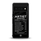 artist nutrition facts back phone cover | glass case for google pixel 6 pro