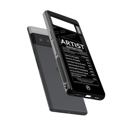 artist nutrition facts back phone cover | glass case for google pixel 6 pro