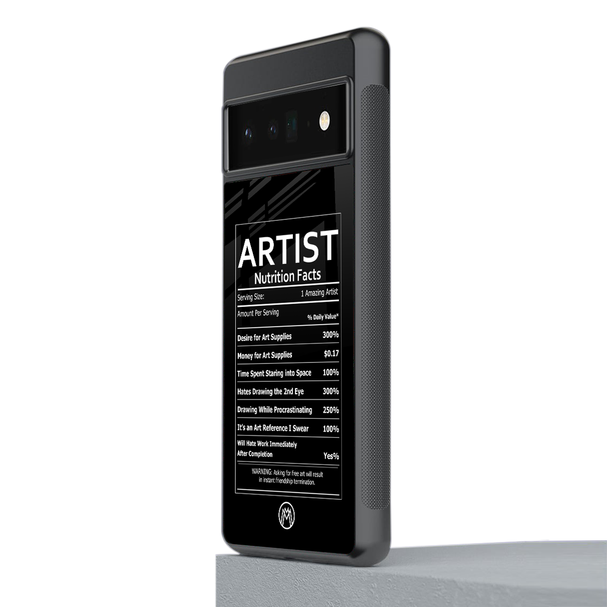 artist nutrition facts back phone cover | glass case for google pixel 6 pro