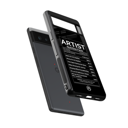 artist nutrition facts back phone cover | glass case for Google Pixel 6A