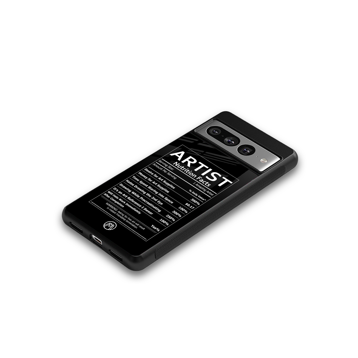 artist nutrition facts back phone cover | glass case for google pixel 7 pro