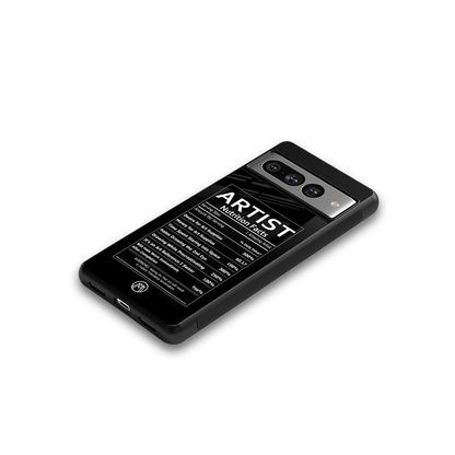 artist nutrition facts back phone cover | glass case for google pixel 7 pro