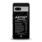 artist nutrition facts back phone cover | glass case for Google Pixel 7